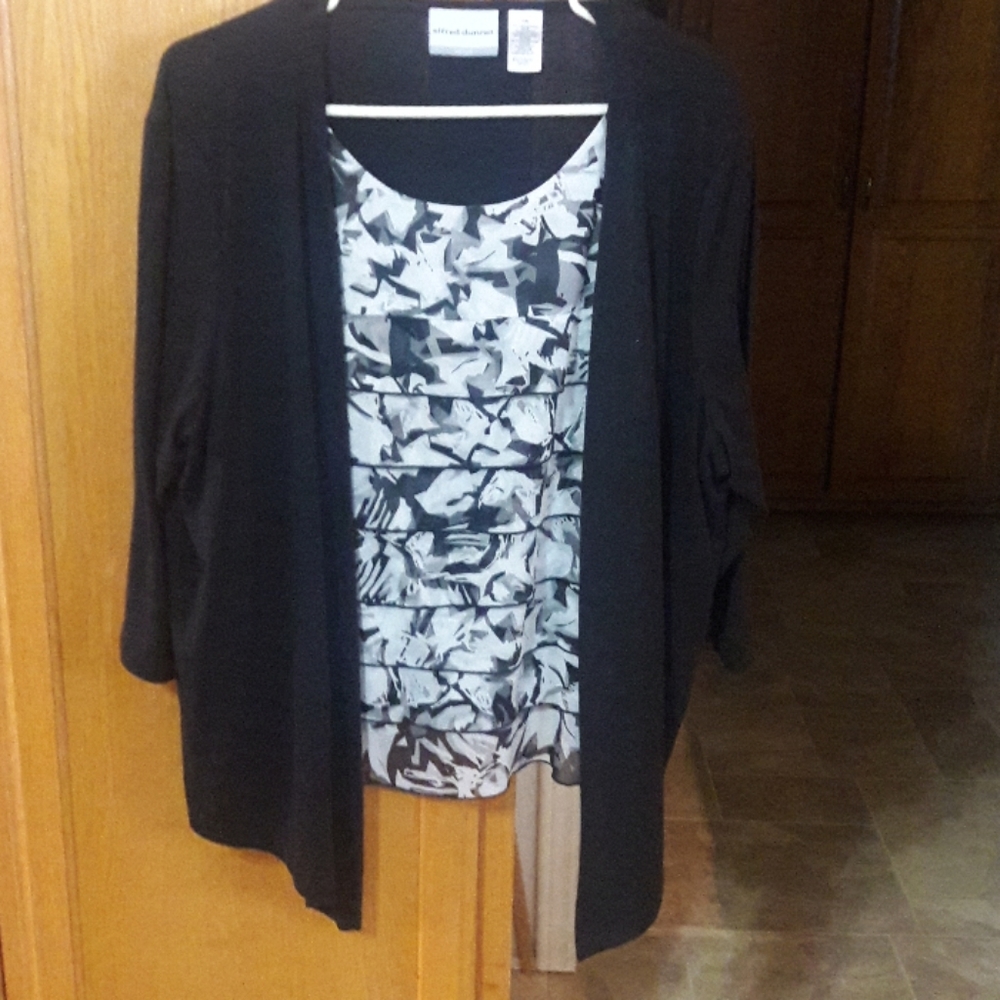 Jacket with attached blouse